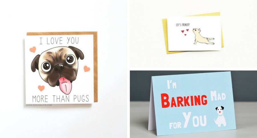 Collage of pet-themed valentine's day card