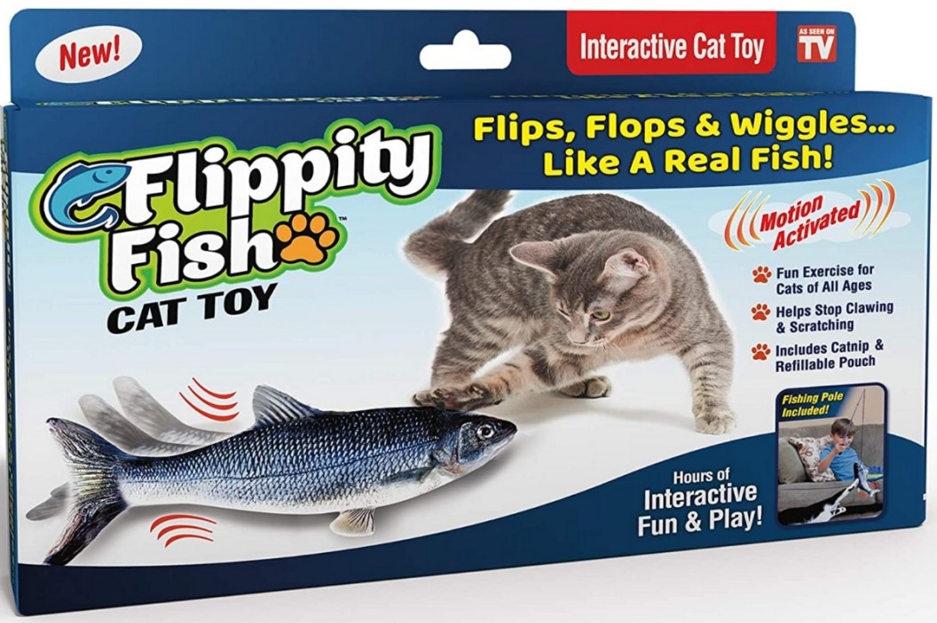 Flippity Fish cat toy, available on Amazon.