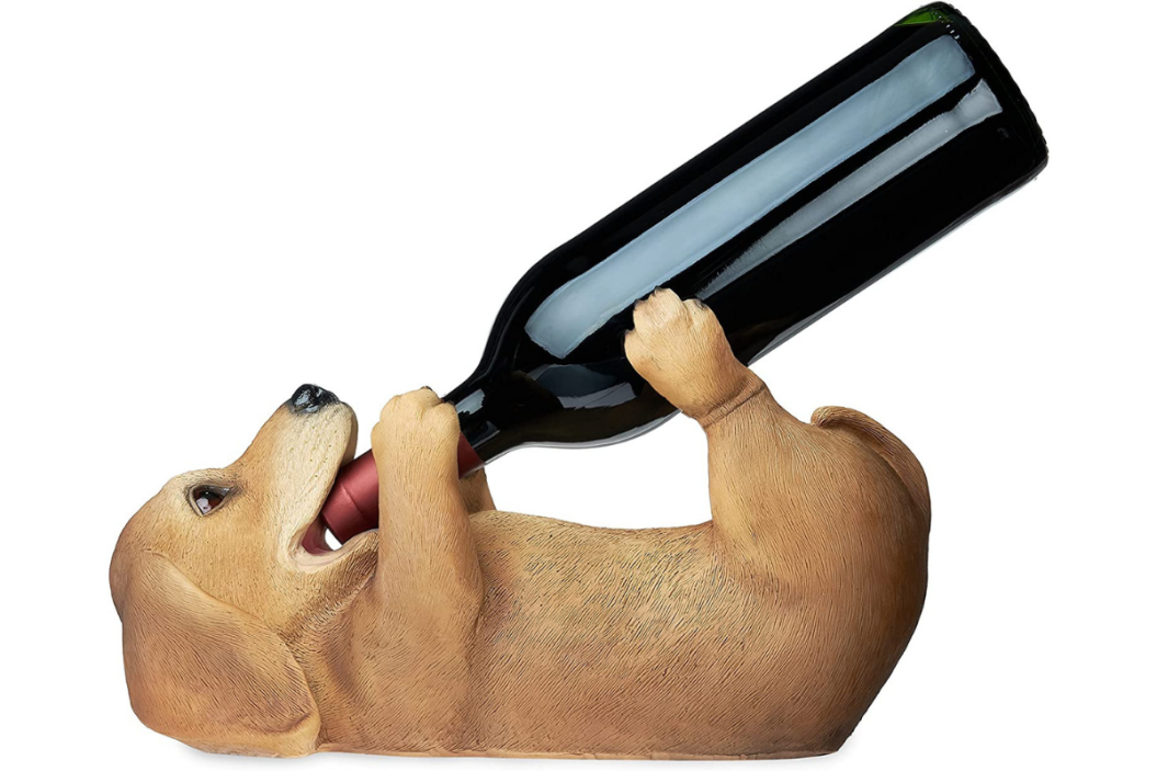 hilarious dog wine holder